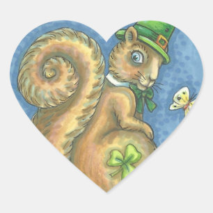 Cœur ST. PATRICK'S DAY IRISH SQUIRREL STICKER Sheet