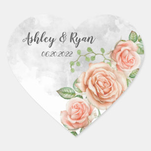 Cœur Sticker à coeur classique Mariage rose pâle