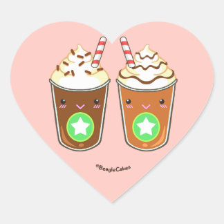 Cœur Sticker Amis Cute Frappuchino