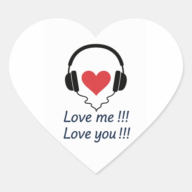 Cœur sticker amour moi vous aimer (Devant)