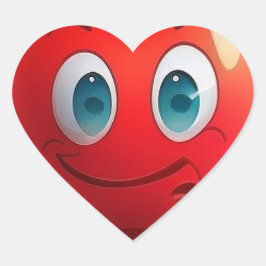 Cœur Sticker au coeur rouge souriant