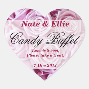 Cœur Sticker Buffet de bonbons rose PInk