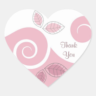 Cœur Sticker cadeau Merci Floral