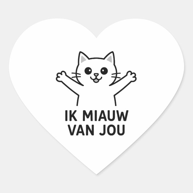 Cœur Sticker cardiaque avec image du chat (Devant)