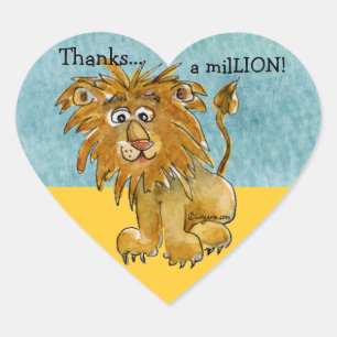 Cœur Sticker Cartoon Lion Heart Merci