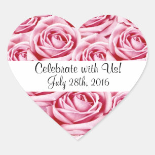 Cœur Sticker Célébratif Roses Roses Rose