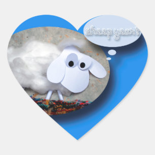 Cœur Sticker chinois Zodiac Coeur de l'année de mouton 