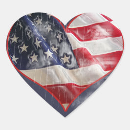 Cœur Sticker Coeur American Flag, Stars et Stripes