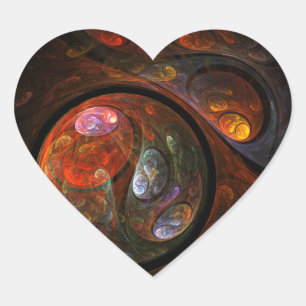 Cœur Sticker Coeur Art Abstrait Fluid Connection