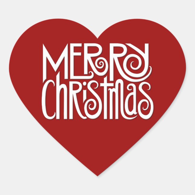 Cœur Sticker Coeur blanc Joyeux Noël (Devant)