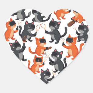 Cœur Sticker Coeur de Chat de soudure - Chats de soudur