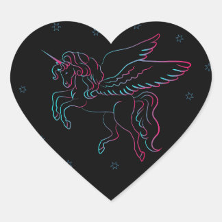 Cœur Sticker Coeur de licorne noire