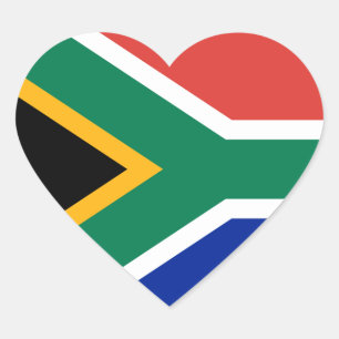 Cœur Sticker Coeur Drapeau Afrique du Sud