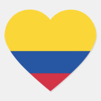 Sticker Coeur drapeau de Colombie