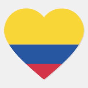 Cœur Sticker Coeur drapeau de Colombie