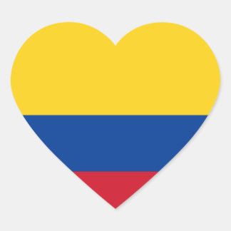 Cœur Sticker Coeur drapeau de Colombie