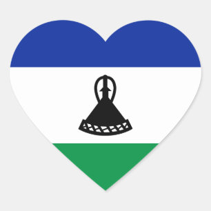 Cœur Sticker Coeur Drapeau Lesotho