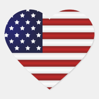 Cœur Sticker Coeur du drapeau américain