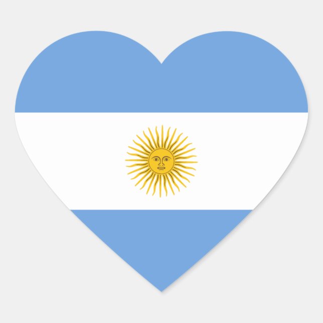 Cœur Sticker Coeur du drapeau argentin (Devant)