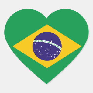 Cœur Sticker Coeur du drapeau du Brésil