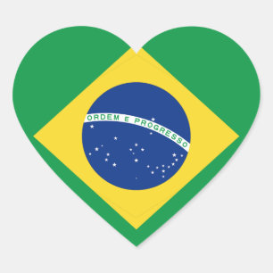Cœur Sticker Coeur du drapeau du Brésil