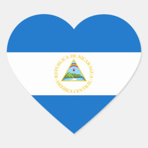 Cœur Sticker Coeur du drapeau du Nicaragua