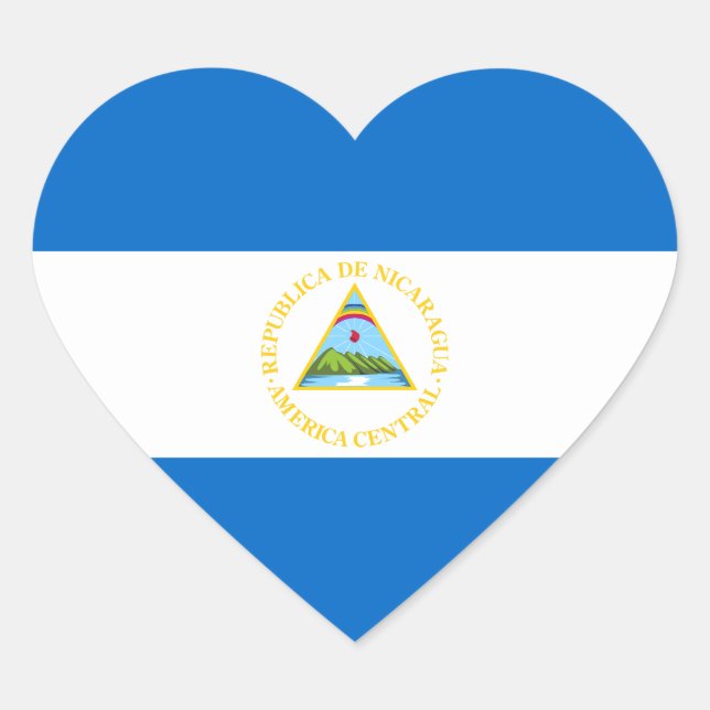 Cœur Sticker Coeur du drapeau du Nicaragua (Devant)