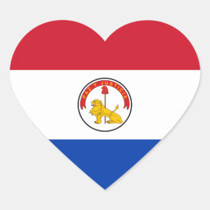 Cœur Sticker Coeur du drapeau du Paraguay