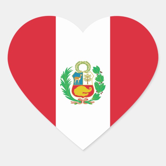 Cœur Sticker Coeur du drapeau du Pérou (Devant)