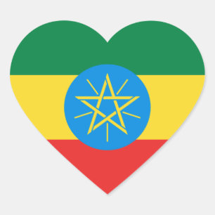 Cœur Sticker Coeur du drapeau éthiopien