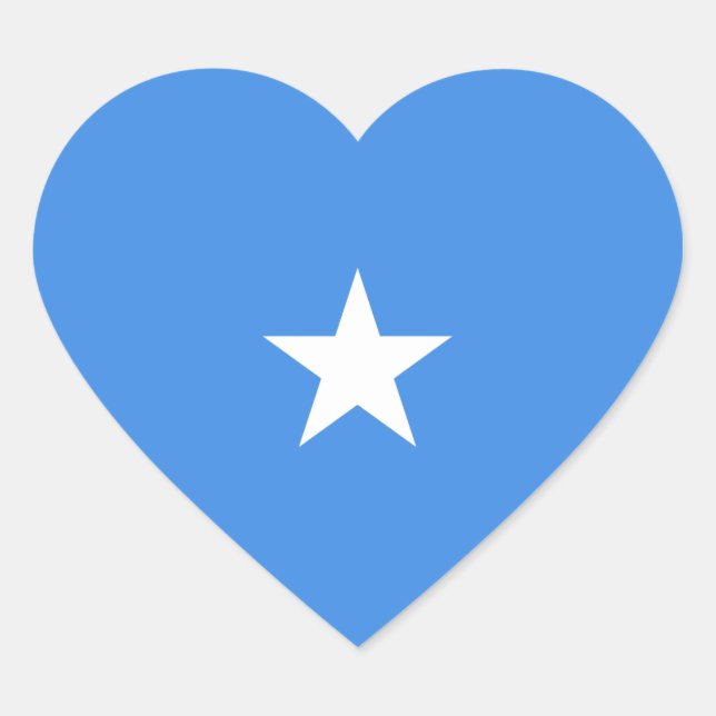 Cœur Sticker Coeur du drapeau somalien (Devant)