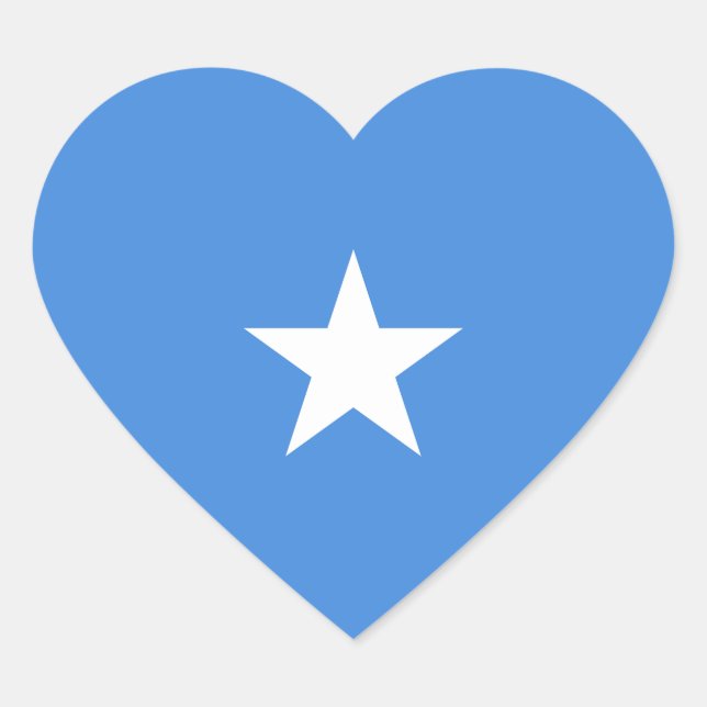 Cœur Sticker Coeur du drapeau somalien (Devant)