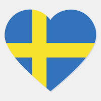 Sticker Coeur du drapeau suédois