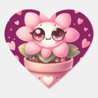 Cœur Sticker coeur Fleur Love