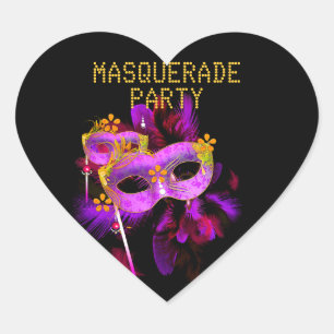 Cœur Sticker Coeur MASQUERADE Or rose