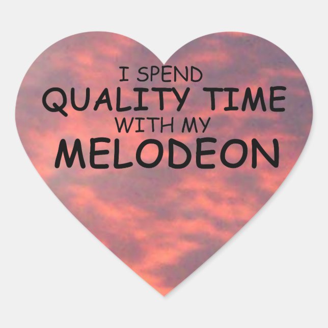 Cœur Sticker Coeur Melodeon Time de qualité (Devant)