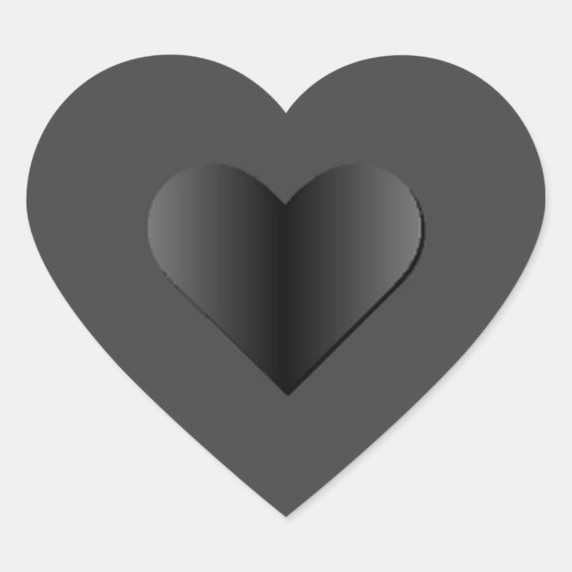 Cœur Sticker Coeur Noir (Devant)