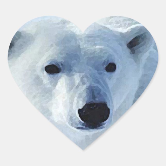 Cœur Sticker Coeur Ours Polaire (Devant)