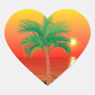 Cœur Sticker Coeur Palm Tree