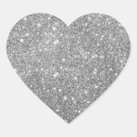 Sticker Coeur Parties scintillant Argent élégant