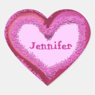 Cœur Sticker Coeur Parties scintillant PINK - Nom perso