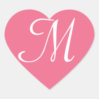 Cœur Sticker Coeur Rose Personnalisable Monogramme