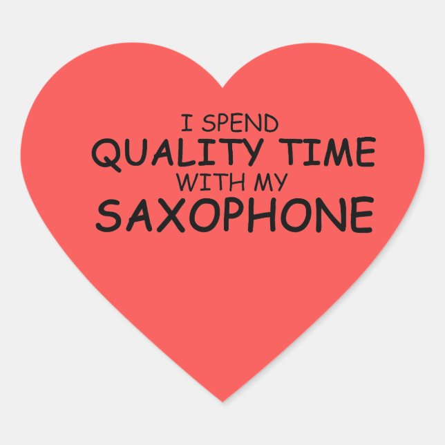 Cœur Sticker Coeur Saxophone Time de qualité (Devant)