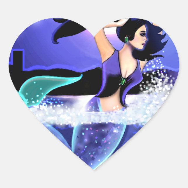 Cœur Sticker Coeur Sirène (Devant)
