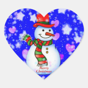 Cœur Sticker Coeur Snowman