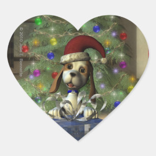 Cœur Sticker Coeur Yule Puppy