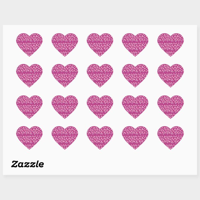 Cœur Sticker Coeurs Étincelants Rose (Feuille)