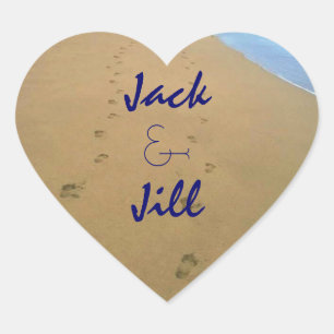 Cœur Sticker Couple Paire Pas Sable Plage Coeur Luv