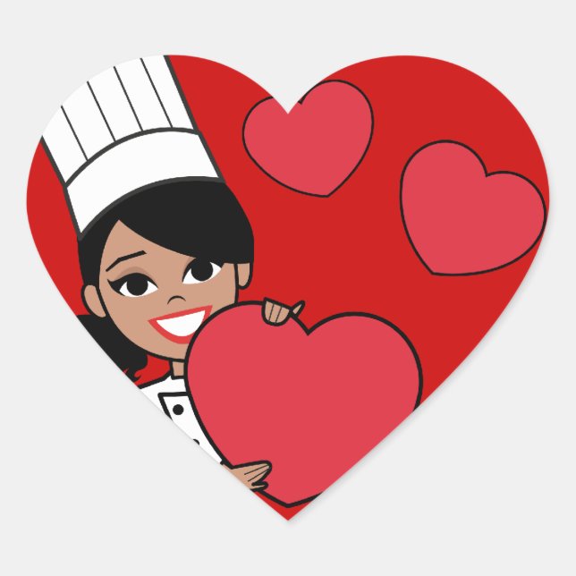 Cœur Sticker cuisinier Merci Baker (Devant)