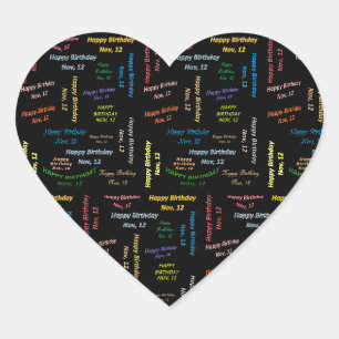 Cœur Sticker d'anniversaire du 12 novembre